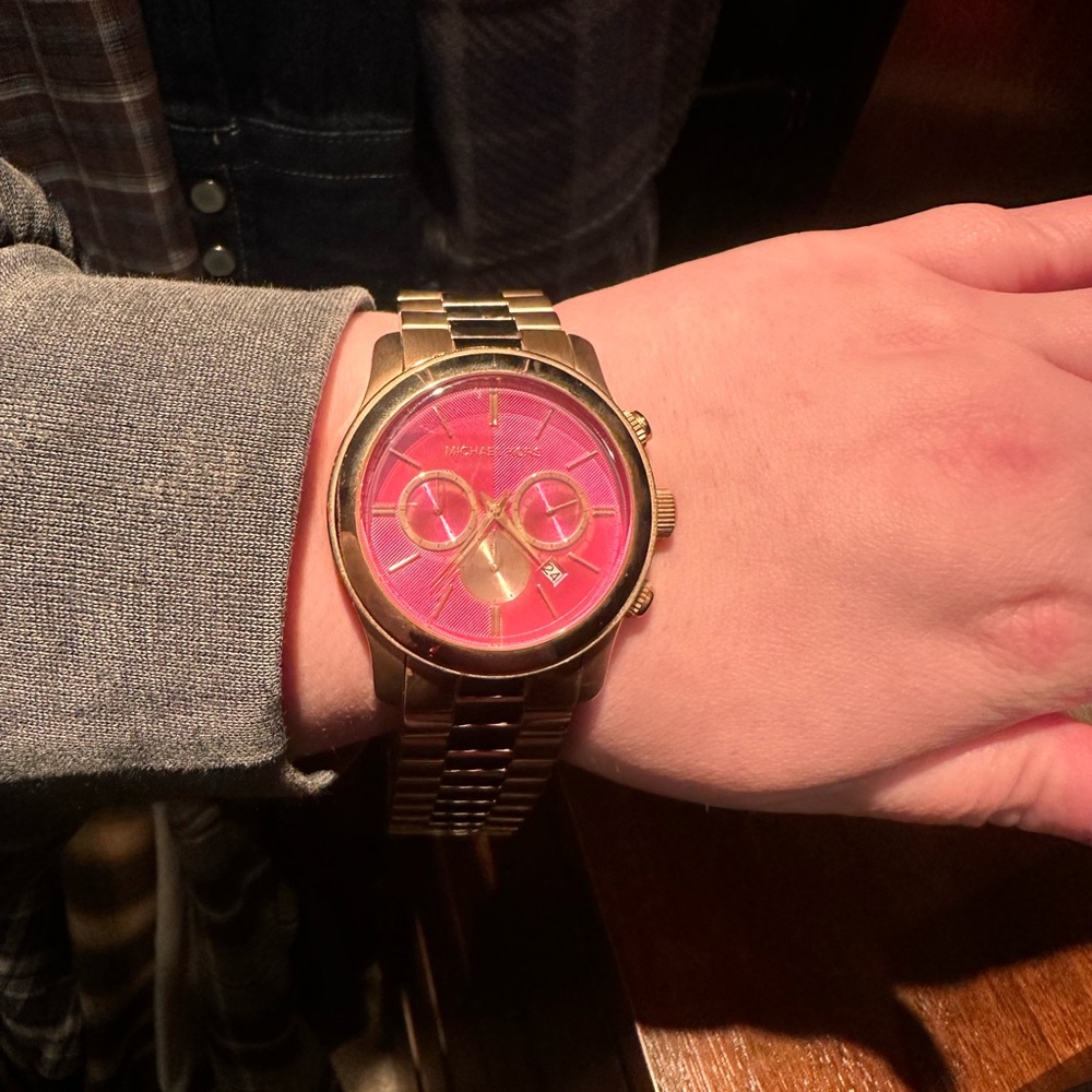 Michael Kors Gold and Pink watch all links attached